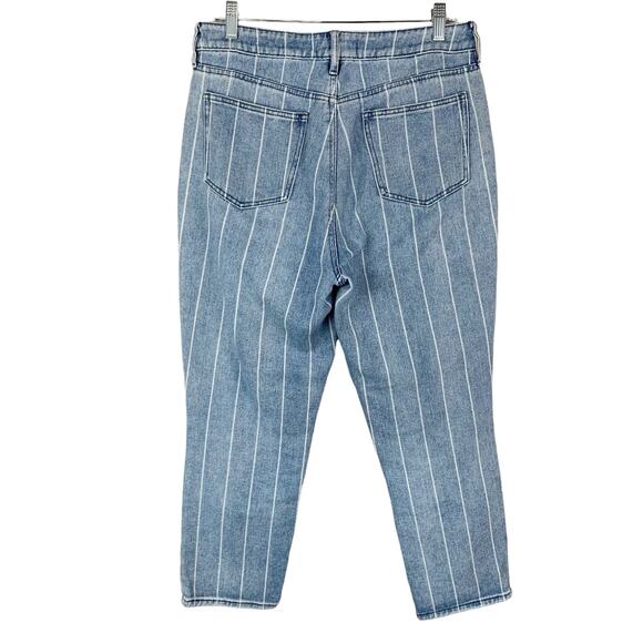 PacSun Mom Jeans High Rise Blue Striped Cropped Denim Women’s 30 - Picture 8 of 11